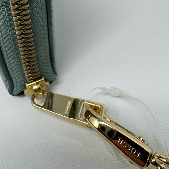 Fossil Sydny Large Zip Clutch Wallet Seaglass   NWT - Picture 4 of 8